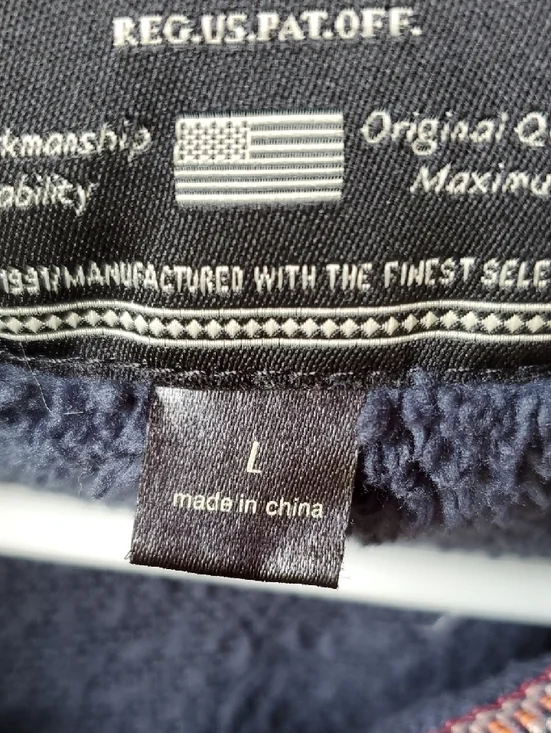 True Grit Men’s Navy Sherpa Zip Pullover - Picture 4 of 12